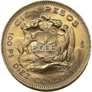 100 Pesos / 10 Condores. Chile. 18,29 Grs. Au