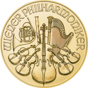 Moneda de Oro Filarmónica Viena, 1/4 Oz de Oro, Varios Años 7.77 gramos