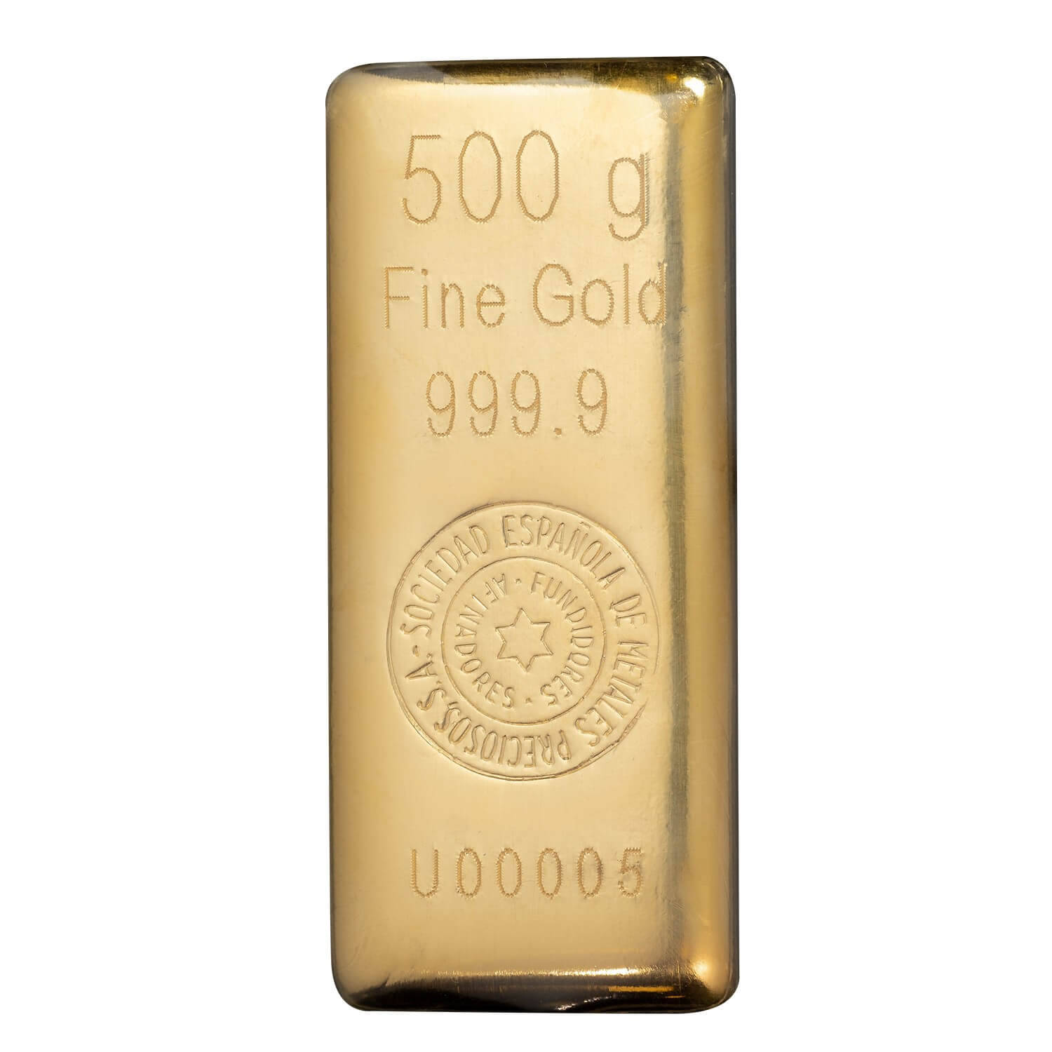 Lingote de oro 500 gramos 9999 Marca SEMPSA