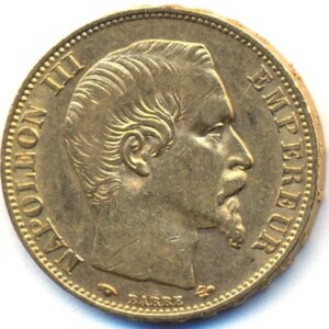 20 Francos. Francia. 5,81 Gr. Oro. Napoleon III.Varios años