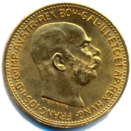 Moneda Oro 20 Coronas Austria. Varios años