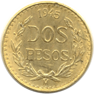 Moneda 2 Pesos Mexico. 1,50 Grs. Oro fino
