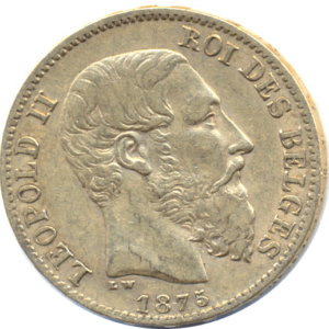 20 Francos Leopoldo II. Belgica