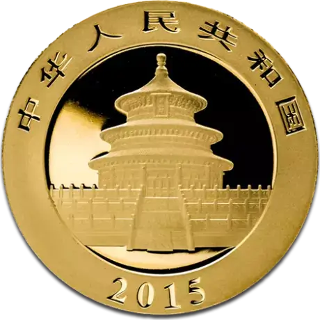 Moneda Onza de oro 31.10 gramos Panda Chino 2015