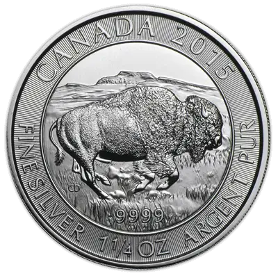 Moneda Plata Onza 38.88 gramos BISONTE CANADA 2015