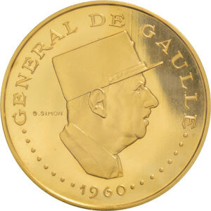 Moneda Oro 10.000 FRANCOS GENERAL DE GAULLE 1960