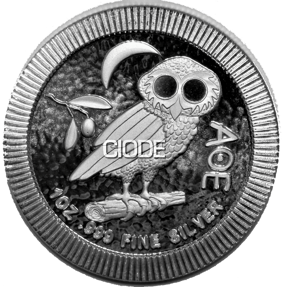 Moneda 1 Onza / 31.10 Gramos Plata Athenian Owl . Buho Atenas Varios años
