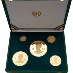 Set  5 Monedas oro Etiopia. Haile Selasie Año 1966