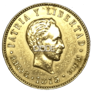 Moneda 1/4 oz oro 5 Pesos Varios años Cuba 8,359 GRS. Oro