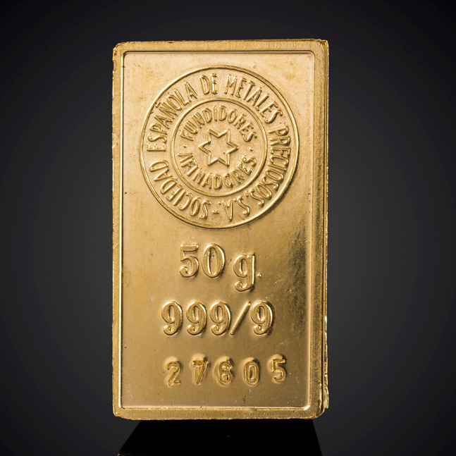 Lingotes de Oro acuñados con diseños y acabados de máxima calidad