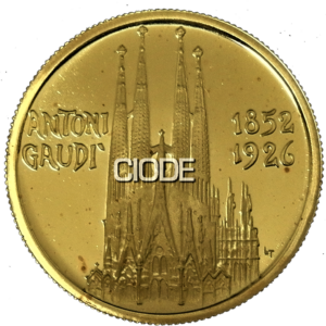 Moneda de oro 17gr 50 Dinars 1990 Andorra LEI 917 "Conmemoración Gaudí"
