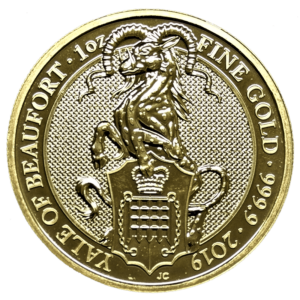 100 Libras 1 Onza oro Gran bretaña 2019 Series: Queen’s Beasts Yale of Beaufort