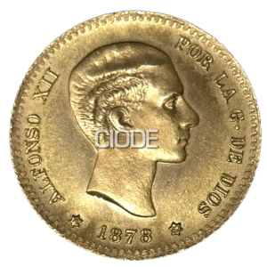 Moneda de oro 10 Pesetas AlfonsoXII 1878