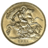 Moneda de Oro Medio Soberano 1/2 Libra Esterlina varios años.