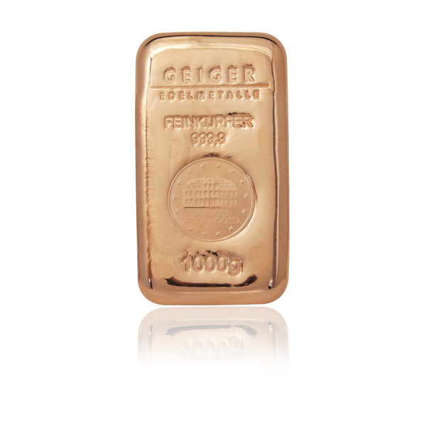 Lingote 1000 Grs Cobre. Marca Geiger Edelmetale