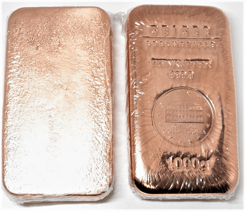 LINGOTE 1000 GRS COBRE. MARCA GEIGER EDELMETALE