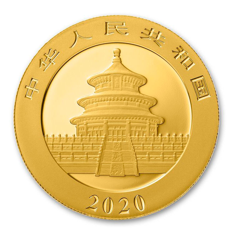 Moneda 1 Onza de oro Panda Chino 500 Yuanes 2020
