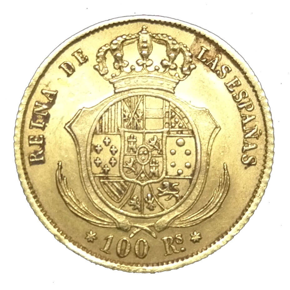 Moneda Oro 100 Reales Isabel II. VARIOS AÑOS. - Imagen 5