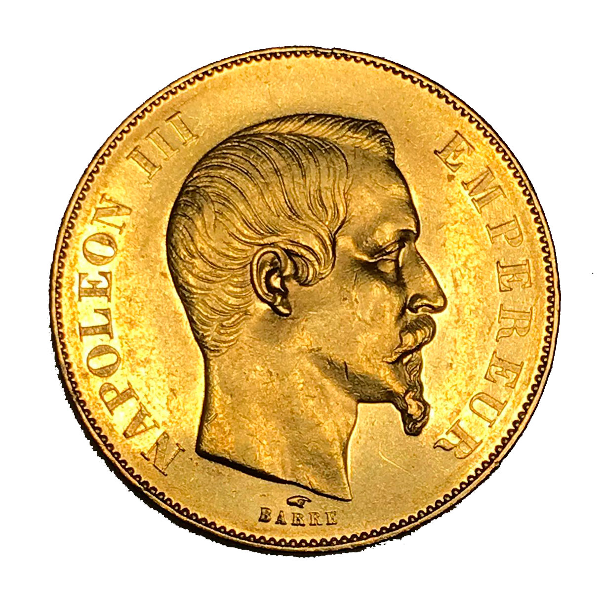 Moneda Oro 50 Francos Francia. Napoleon III 1856