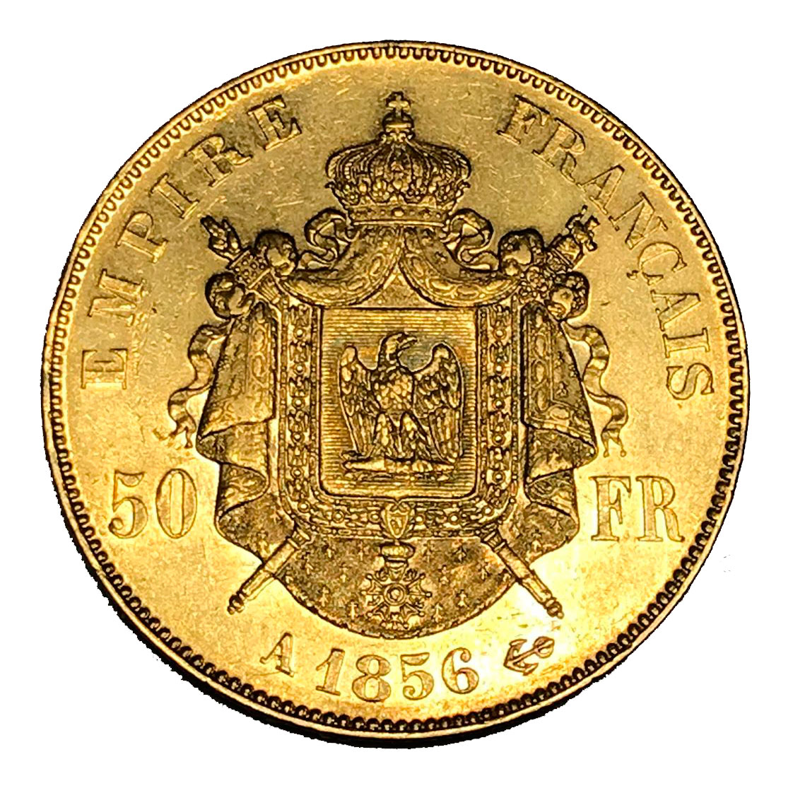Moneda Oro 50 Francos Francia. Napoleon III 1856
