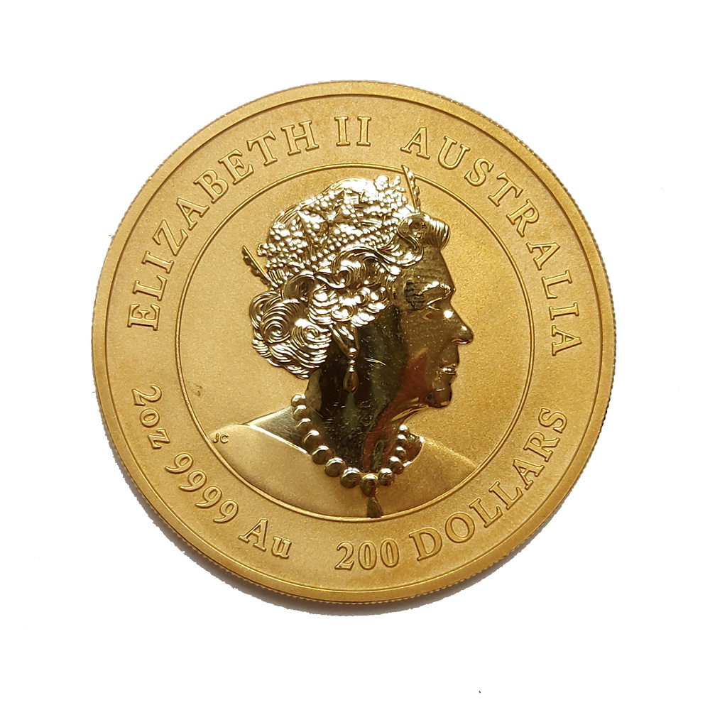 Moneda 2 Onzas / 62.20 gramos de oro / TIGRE 200 dollares año lunar delTIGRE 2022 AUSTRALIA