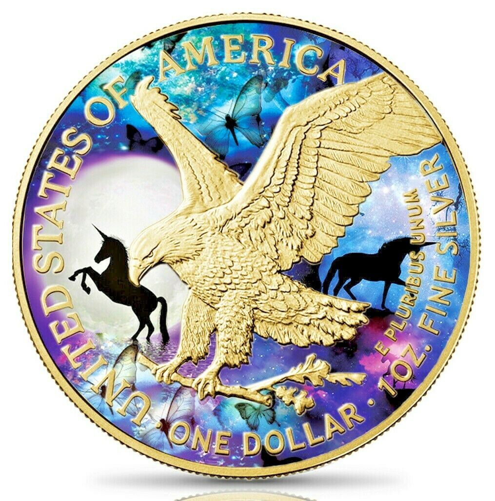 Moneda de plata 1 Onza 31.10 Gramos Aguila Americana UNICORNIO