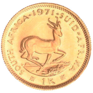 Moneda de Oro 1 Rand Sudafrica 3.66 g