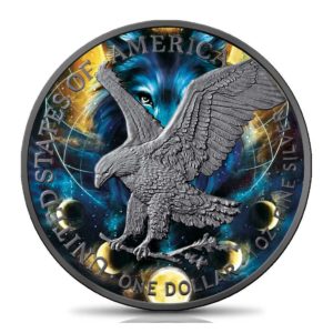 Moneda de plata 1 Onza 31.10 Gramos Aguila Americana LOBO