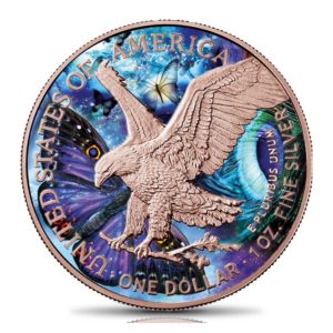 Moneda de plata 1 Onza 31.10 Gramos Aguila Americana MARIPOSA