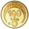 Moneda oro 34.55 g 100 Ecus Carlos V 1989 España