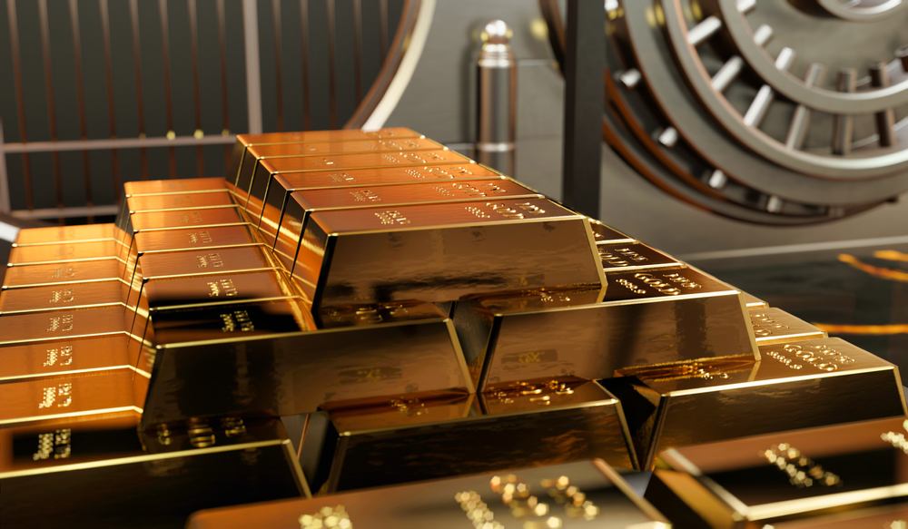 lingotes de oro ordenados