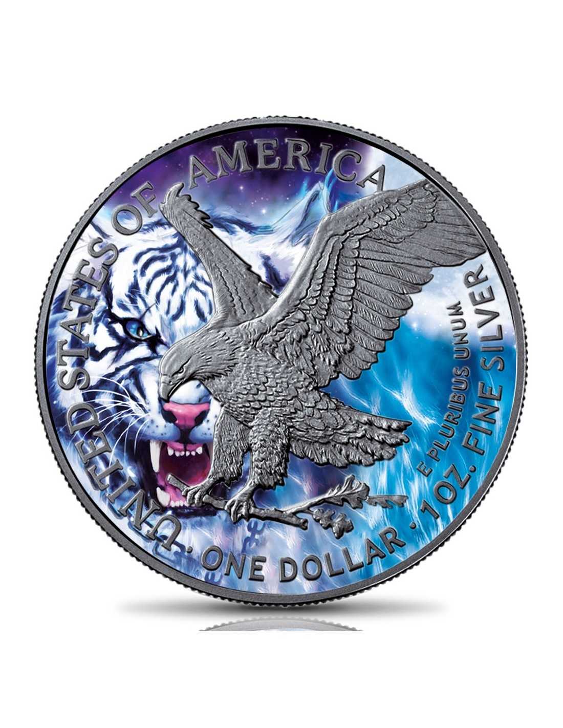 Moneda de plata 1 Onza 31.10 Gramos Aguila Americana TIGRE