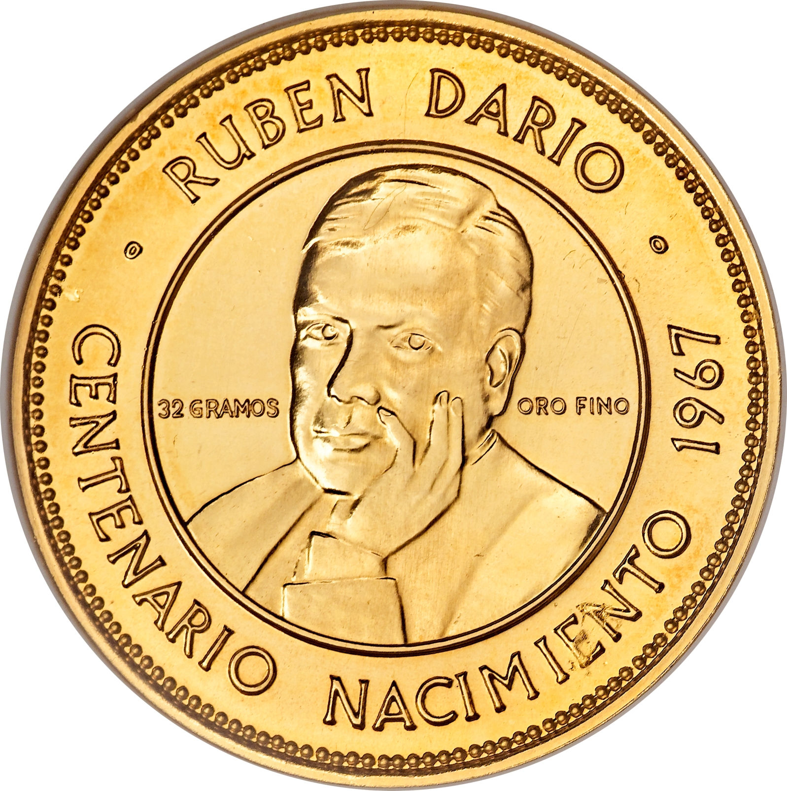 Moneda de Oro 1 Oz. 50 CORDOBAS Republica de Nicaragua 31,10 g Oro fino