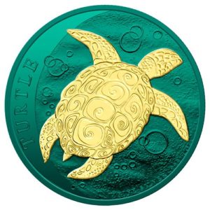 Moneda de plata 1 Onza 31.10 Gramos TORTUGA ESPACIAL" Año 2022