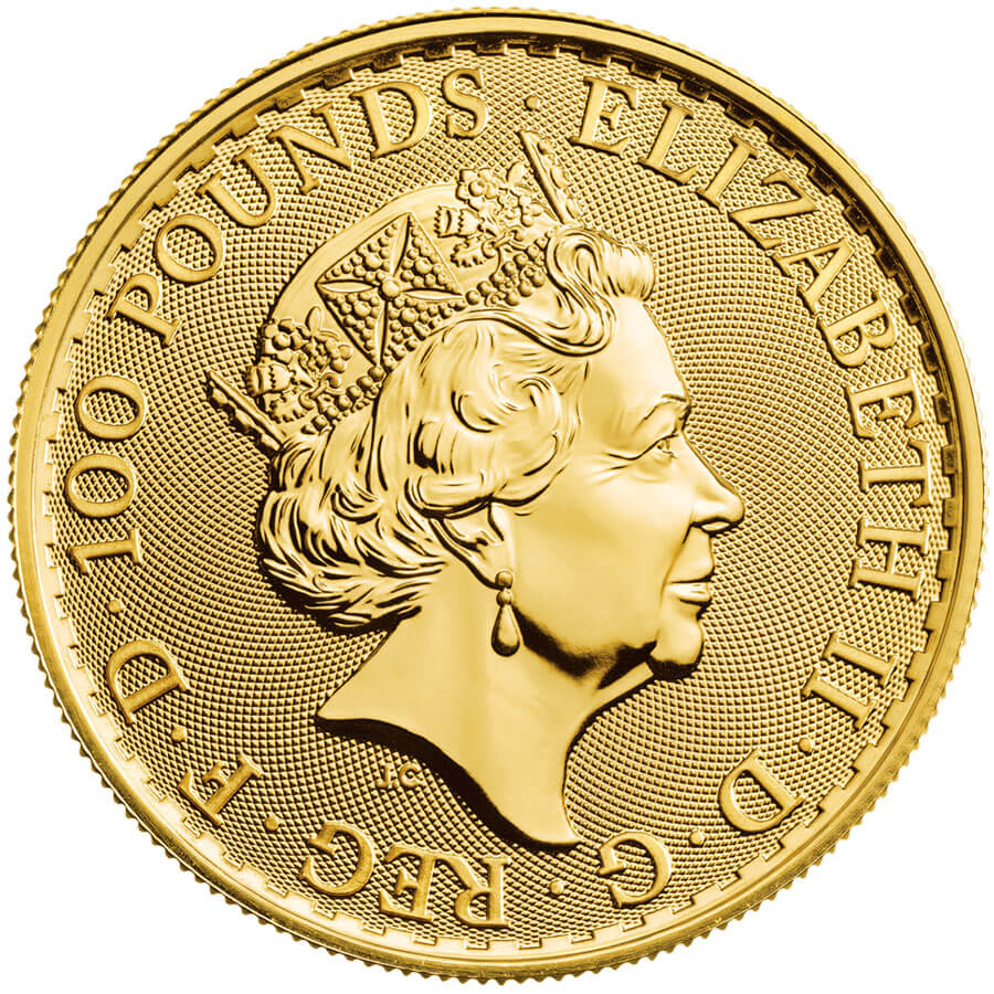 Moneda de Oro Rolling Stone de 1 Oz. 100 Libras de Gran Bretaña 31.1035 g