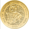 Moneda 1/4 Onza Oro 31.10 gramos 100 Libras Gran bretaña 2023 Series Queen’s Beasts YALE OF BEAUFORT INGLATERRA (copia)