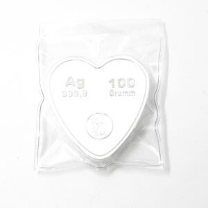 Lingote Corazón De Plata 100 Grs. Marca Heimerle & Meule