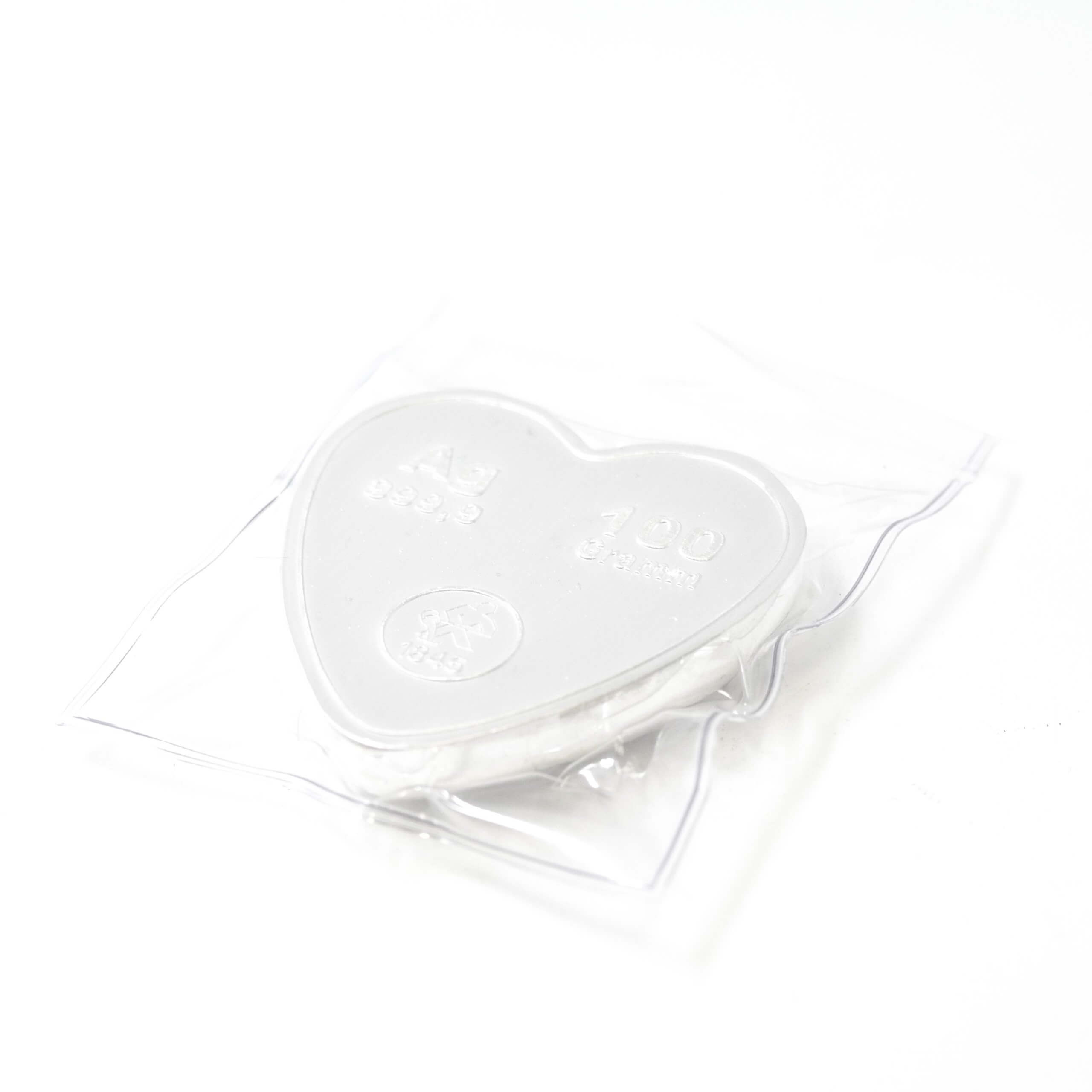 Lingote Corazón De Plata 100 Grs. Marca Heimerle & Meule