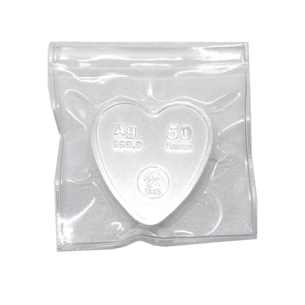 Lingote Corazón De Plata 50 Grs. Marca Heimerle & Meule - Imagen 2