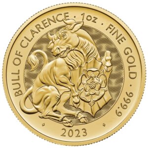 Moneda de Oro .Tudor Beasts The bull of Clarence. 1 Oz – 31.13 gramos. 100 Libras de Gran Bretaña Carlos III