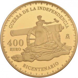 Moneda 27 g Oro Bicentenario Guerra de la Independencia 400 EUROS Año 2008