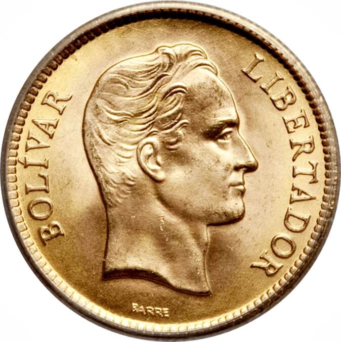 Moneda 3.2258 gramos Oro 10 Bolívares Venezolanos Varios años