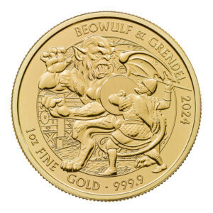 Moneda 1 Onza Oro 31.10 gramos 100 Libras Gran bretaña 2023 Beowulf & Grendel INGLATERRA