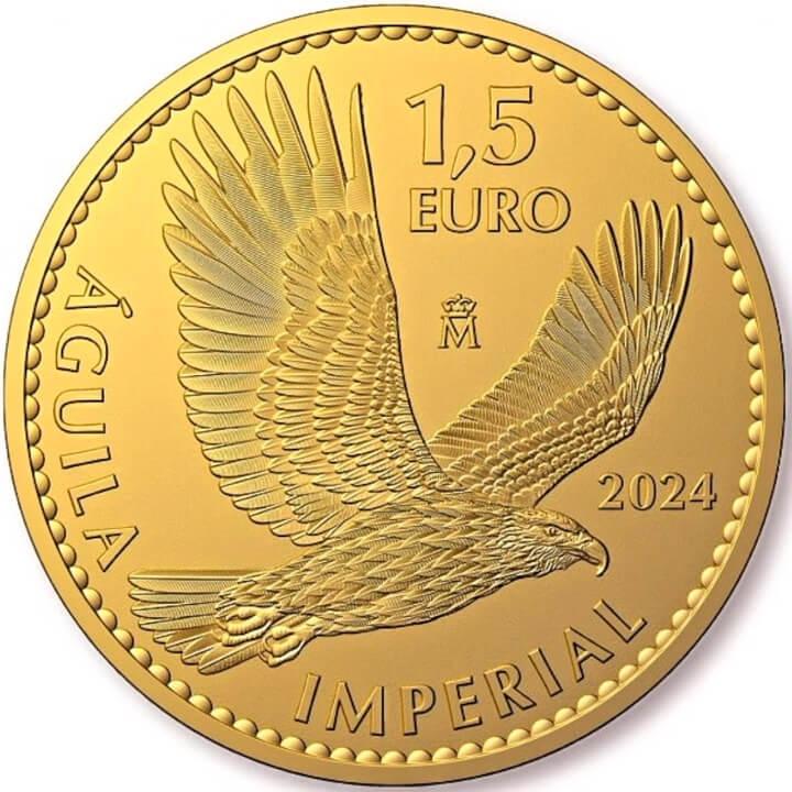 Moneda 1 Onza 31.10 Gramos oro AGUILA IMPERIAL - 1,5 Euros - Año 2024 España