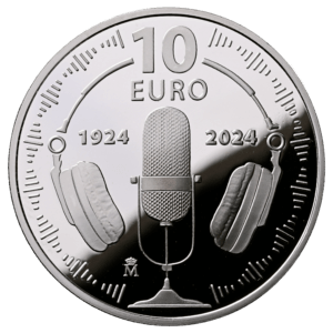 Moneda plata 27 gramos 10 Euros Centenario de la Radio España