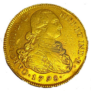 Moneda oro 8 Escudos 27 gramo CARLOS IIII Año 1798 POTOSI