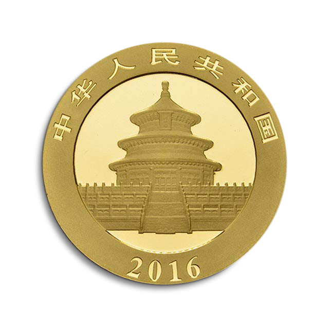 Moneda 15 g de oro Panda Chino 2016