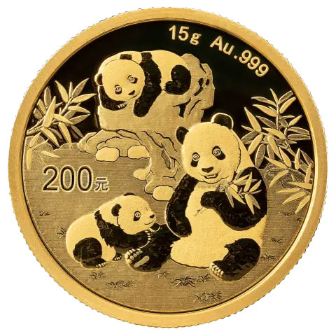 Moneda Oro Panda Chino 200 Yuanes 15 gramos de oro 2025