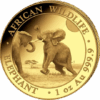 Moneda 1oz de Oro 999 Elefante Fauna Africana, 1000 shillings 2024 Somalia