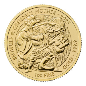 Moneda 1 Onza Oro 31.10 gramos 100 Libras Gran bretaña 2025 Beowulf & Grendel´s Mother